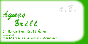 agnes brill business card