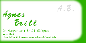 agnes brill business card